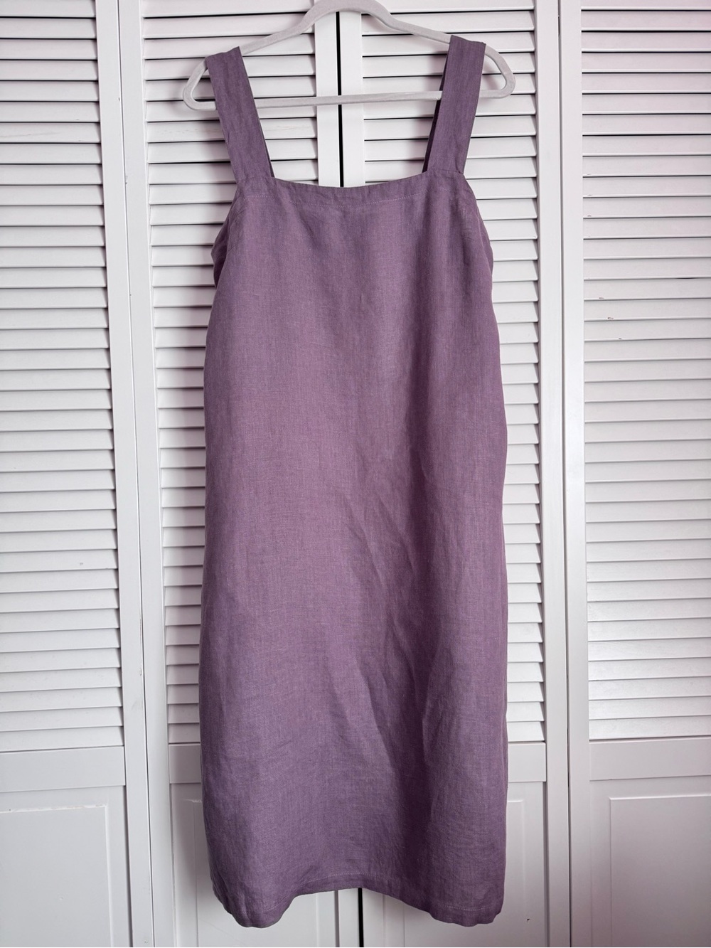 Love and Confuse Wide Strap Linen Dress Lavender  Relaxed Fit Resortwear Medium